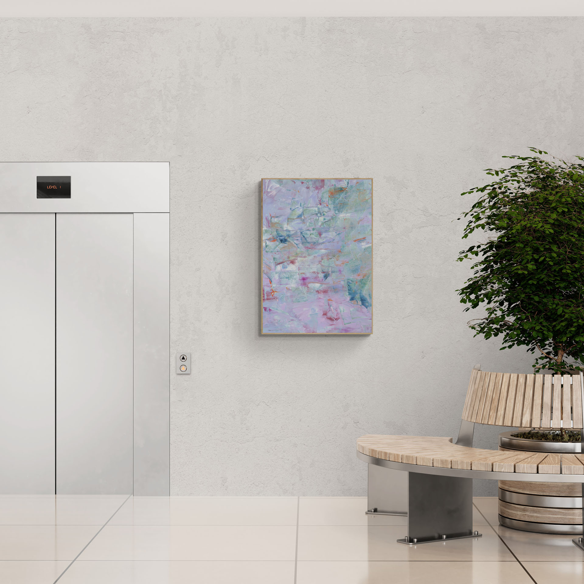 Современная абстракция Точка опоры в интерьере офиса, ракурс 1